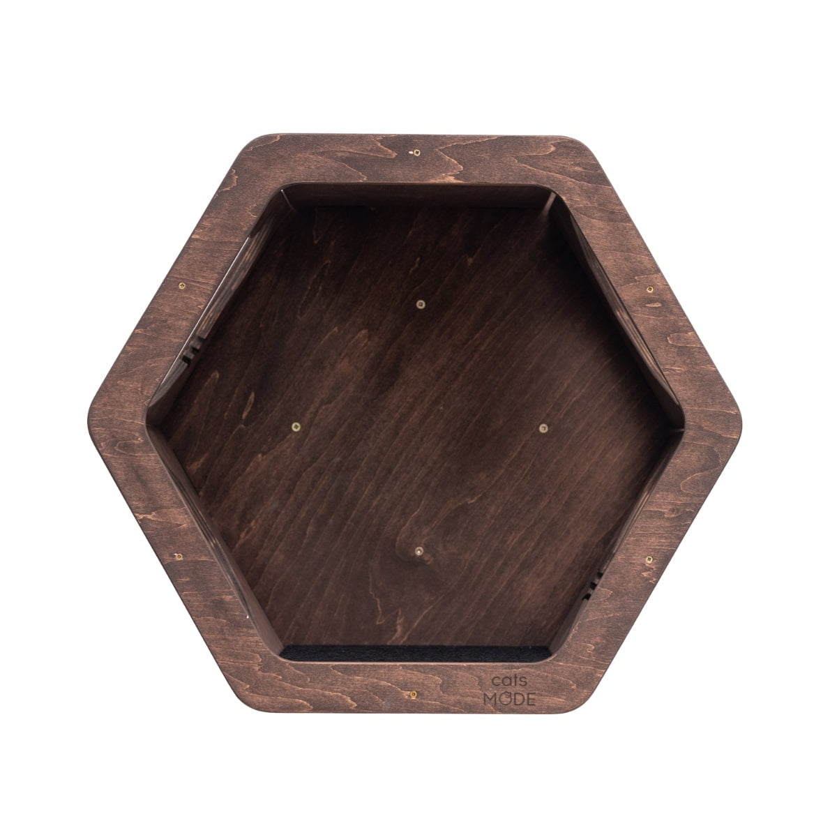 Cat Hexagon Shelf Dark Walnut