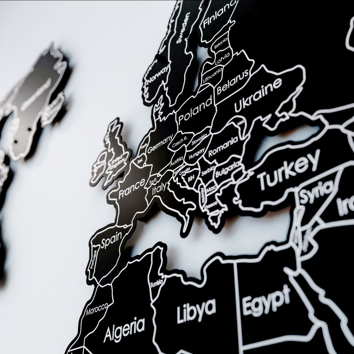 World Map for Wall - Metal Wall Art Living Room & Office