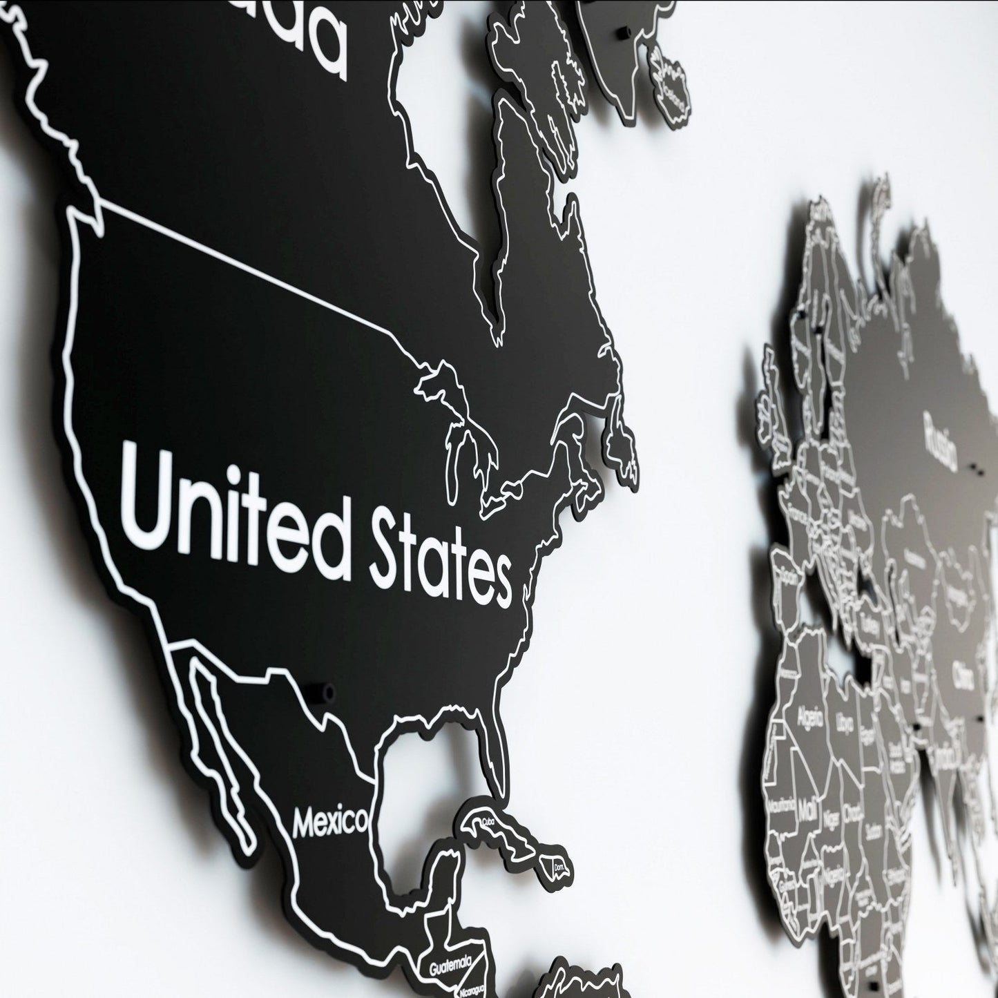 World Map for Wall - Metal Wall Art Living Room & Office