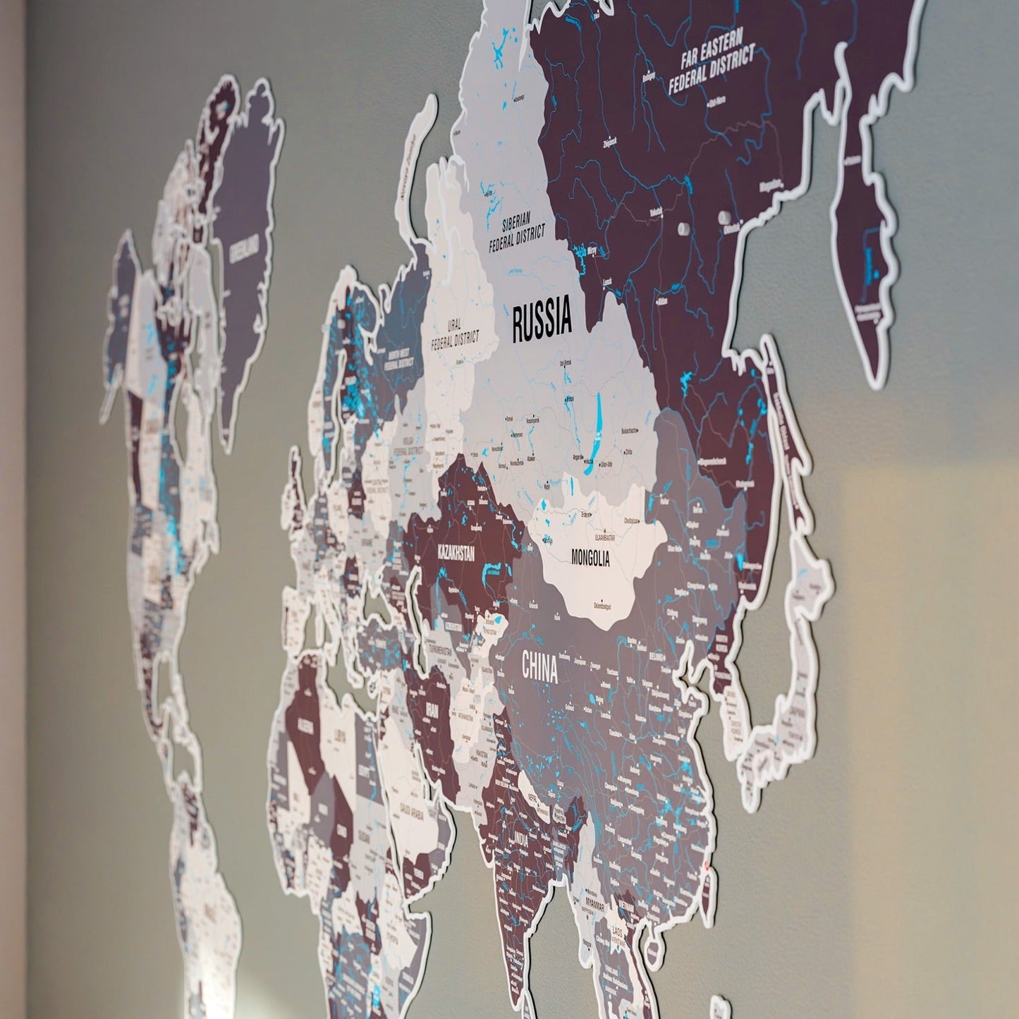 Metal World Map for Wall - UV Print Art&Vibrant Colors (Nimbus)