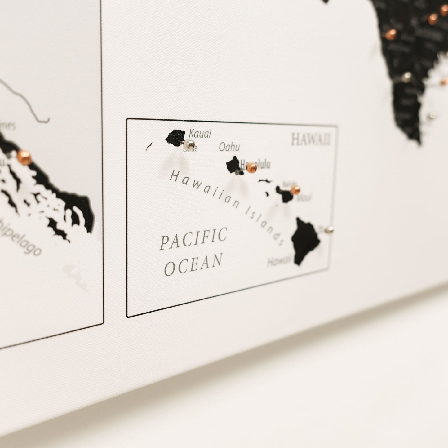 Wooden Canvas USA Map - Onyx