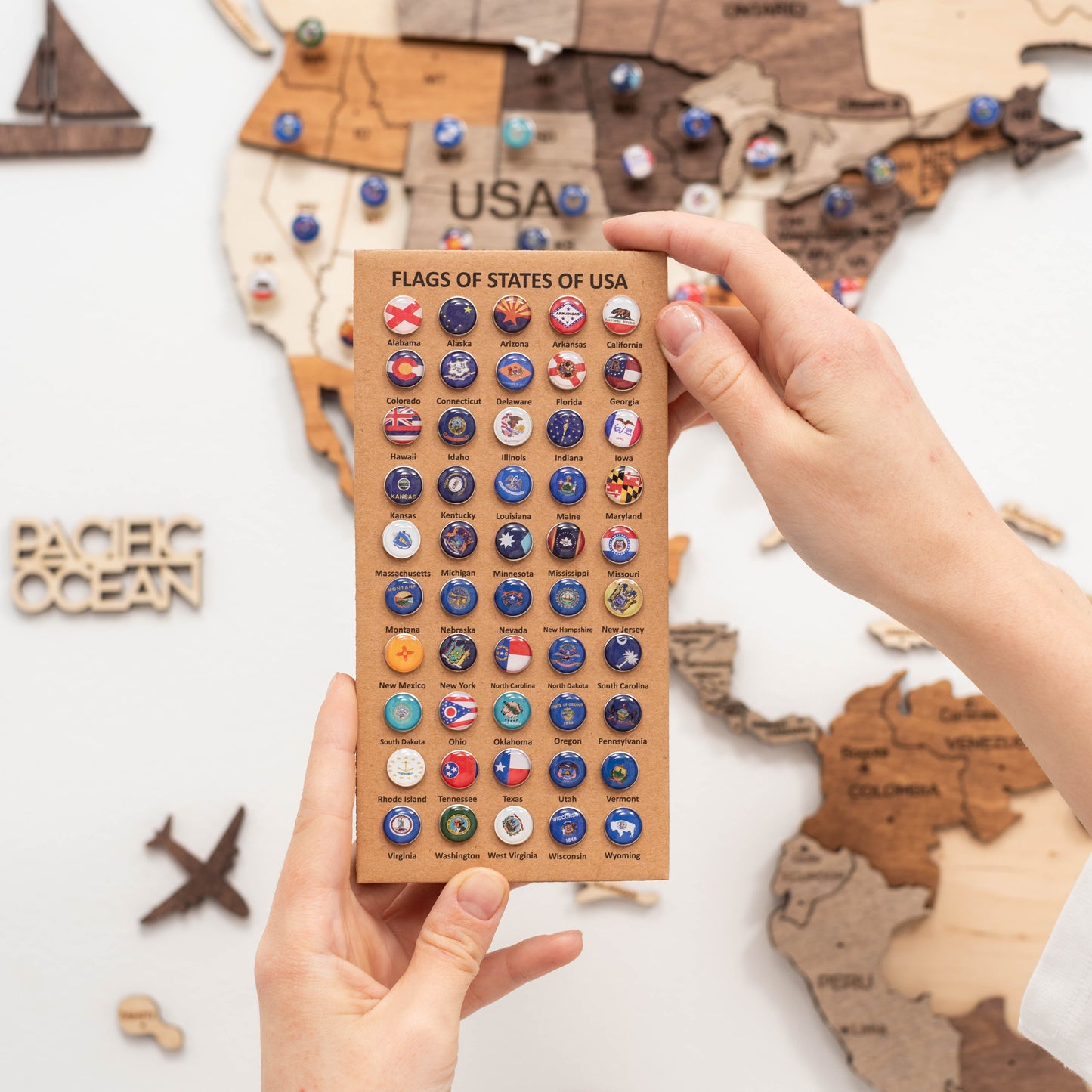 USA Flags Push Pins