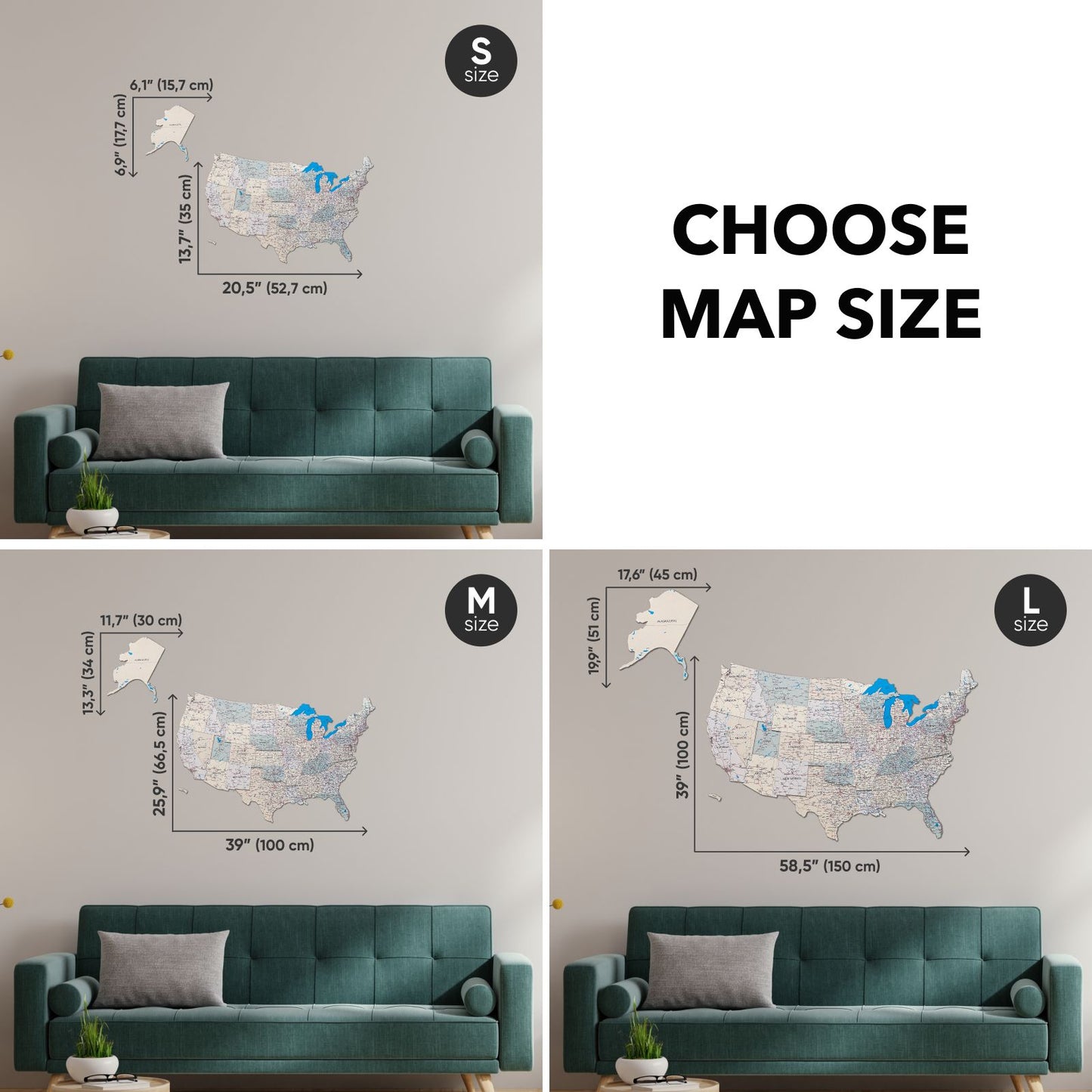 Wooden USA Map