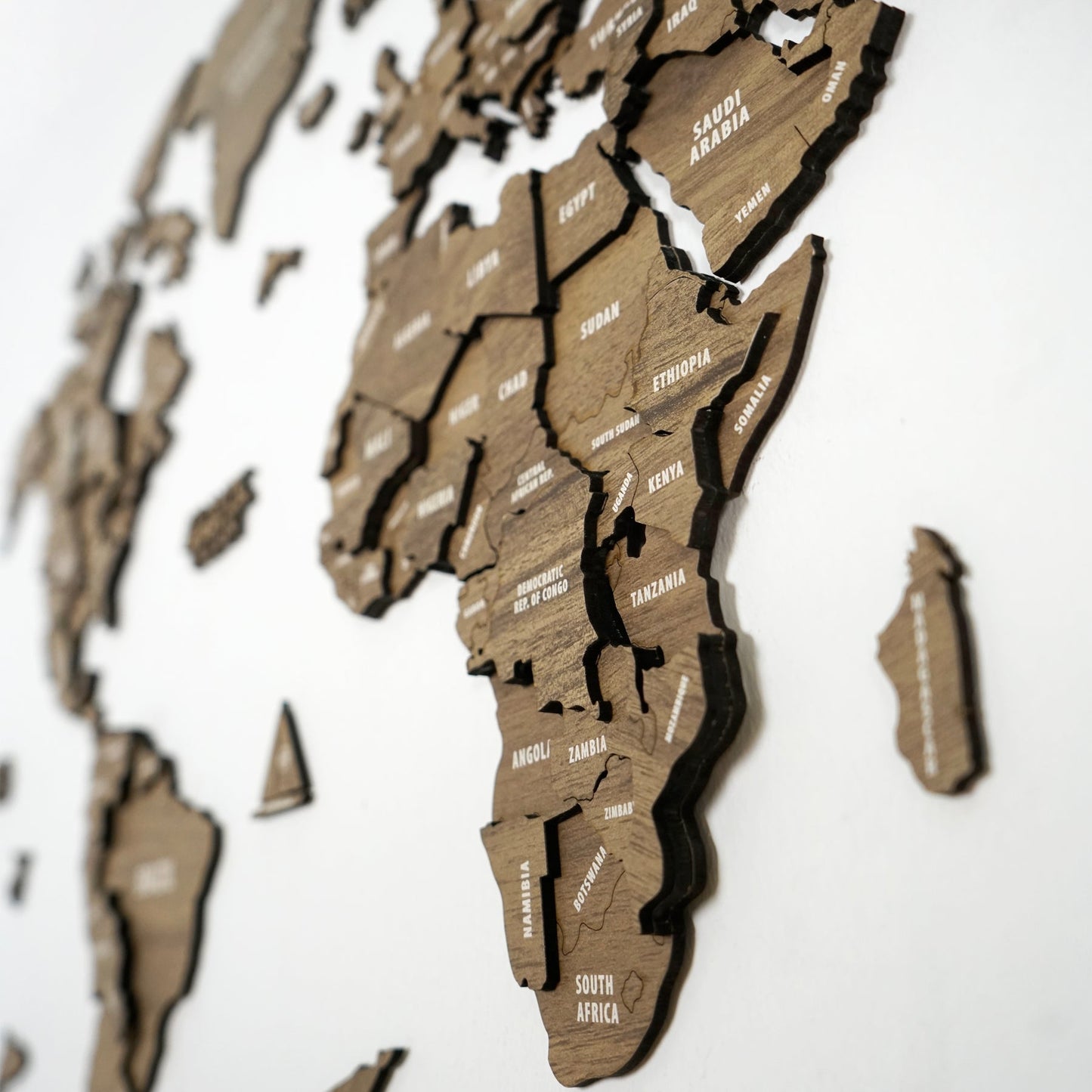 Wood Map - Wooden World Map Puzzle, 3D Wall Art Betul