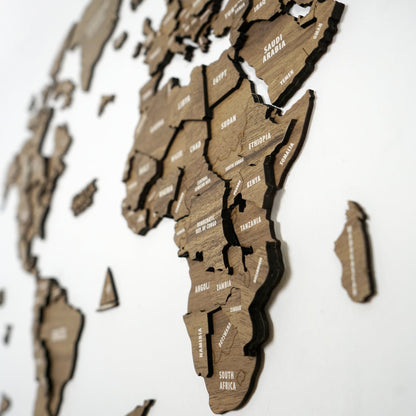 Wood Map - Wooden World Map Puzzle, 3D Wall Art Betul