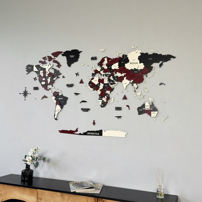 Wood Map - Large Wooden World Map for Wall - Best Mens Office Wall Decor