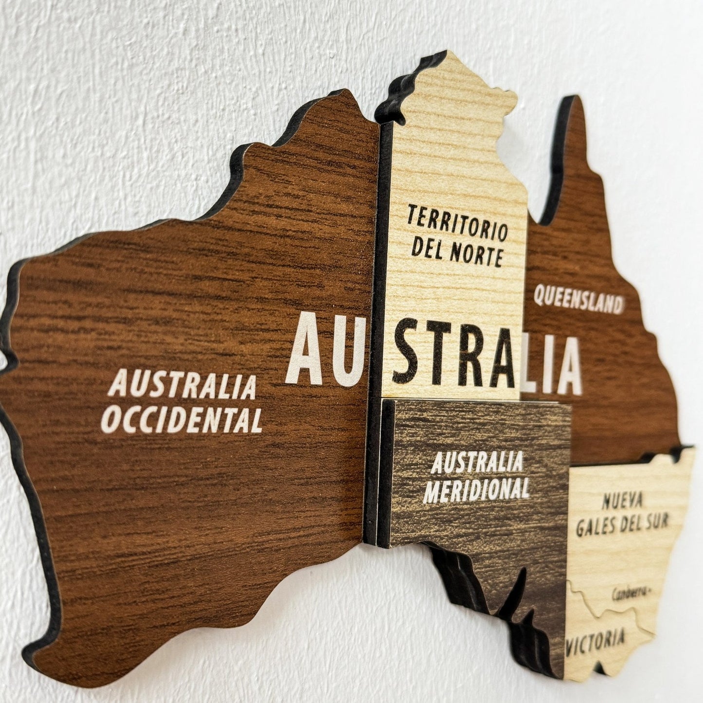 Wooden World Map Wall Art - 3d Wood Push Pin Maps, Multicolor