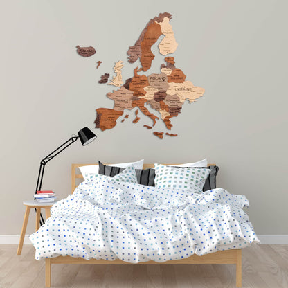 3D Europe Wooden Map Multicolor