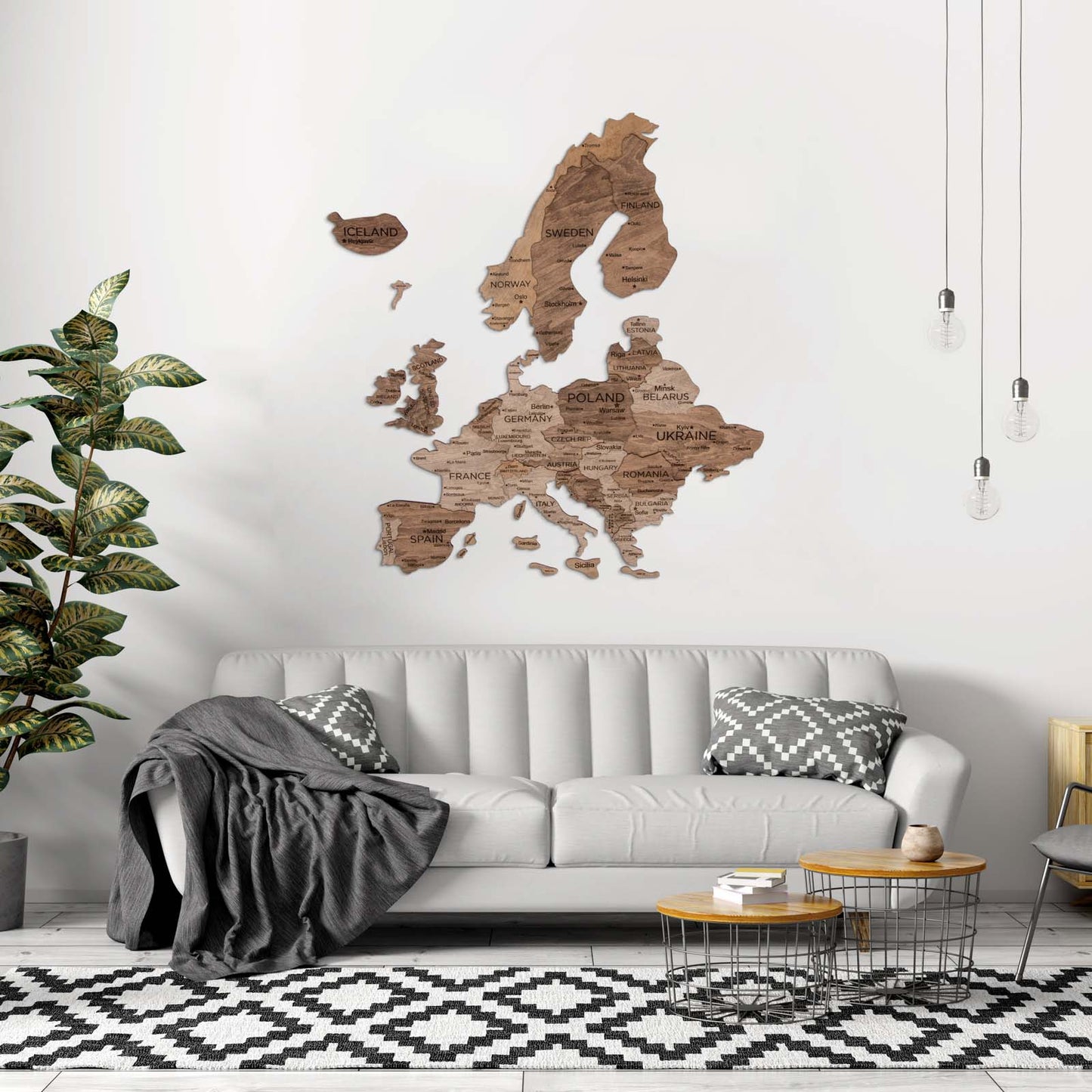 3D Europe Wooden Map Terra