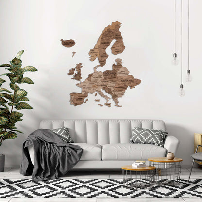 3D Europe Wooden Map Terra