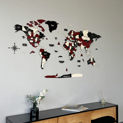 Wood Map - Large Wooden World Map for Wall - Best Mens Office Wall Decor