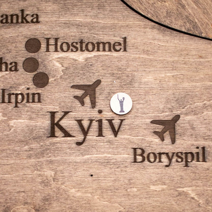 Wooden Map of Ukraine Terra
