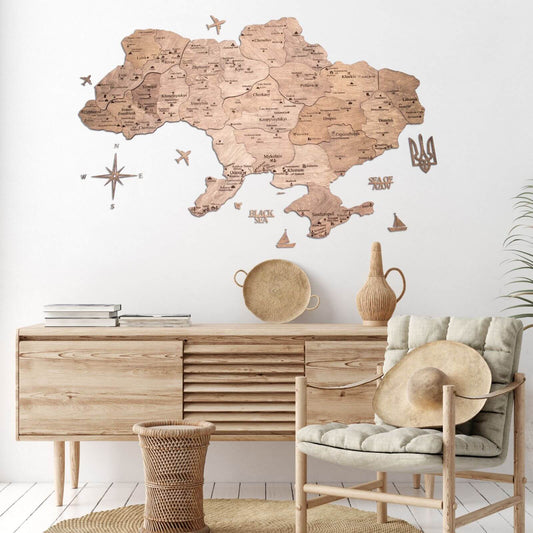 Wooden Map of Ukraine Terra