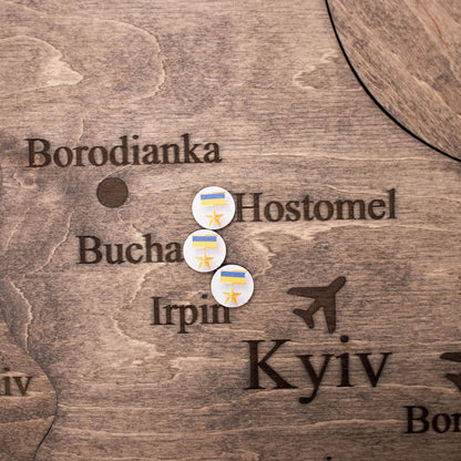 Wooden Map of Ukraine Terra