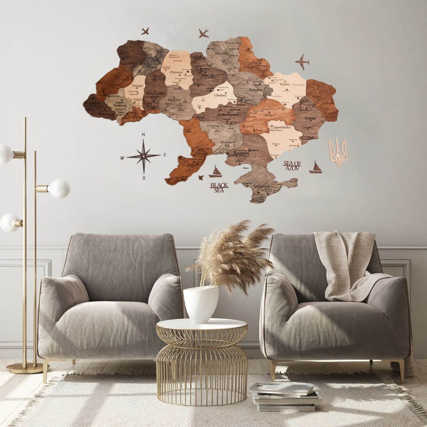 Wooden Map of Ukraine Terra