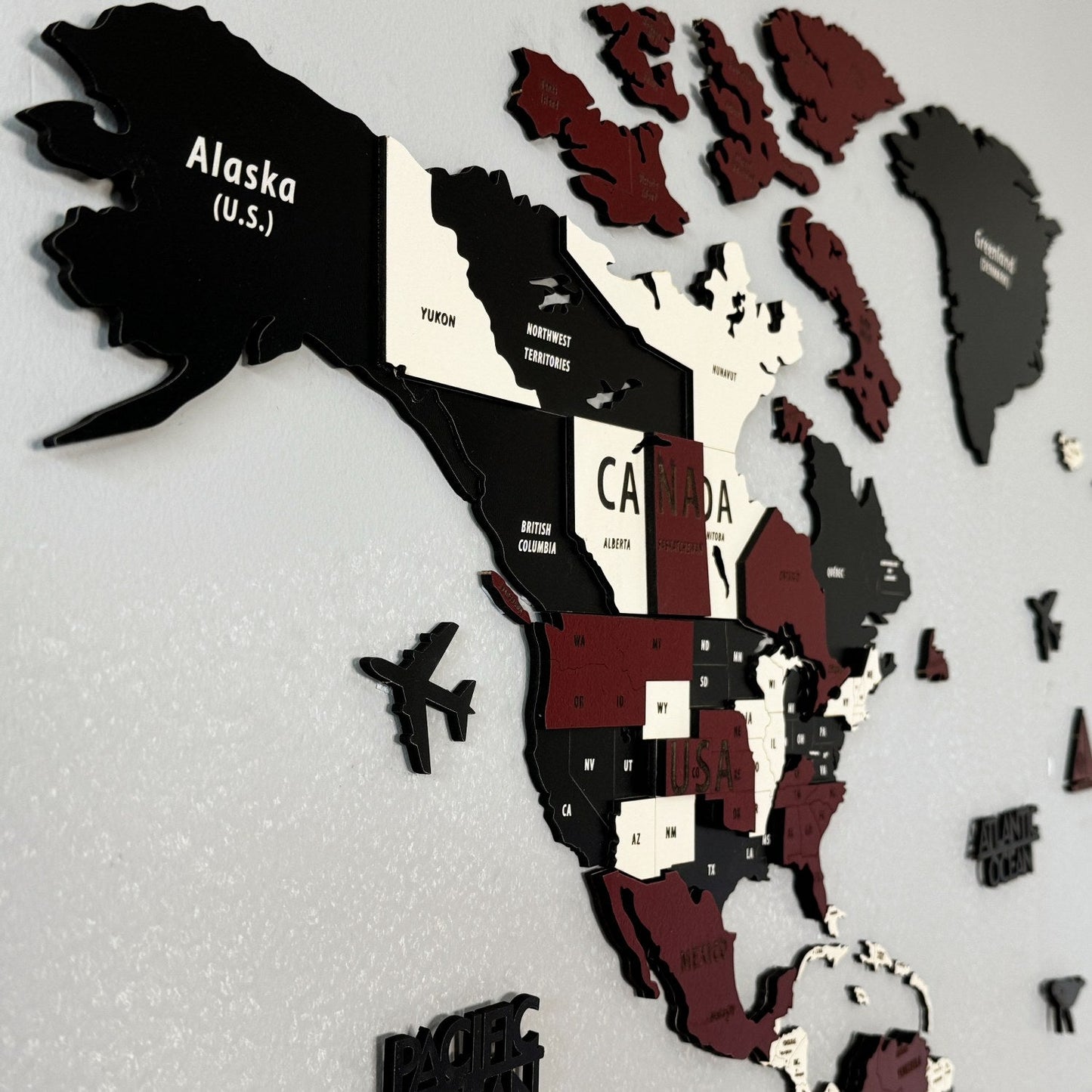 Wood Map - Large Wooden World Map for Wall - Best Mens Office Wall Decor