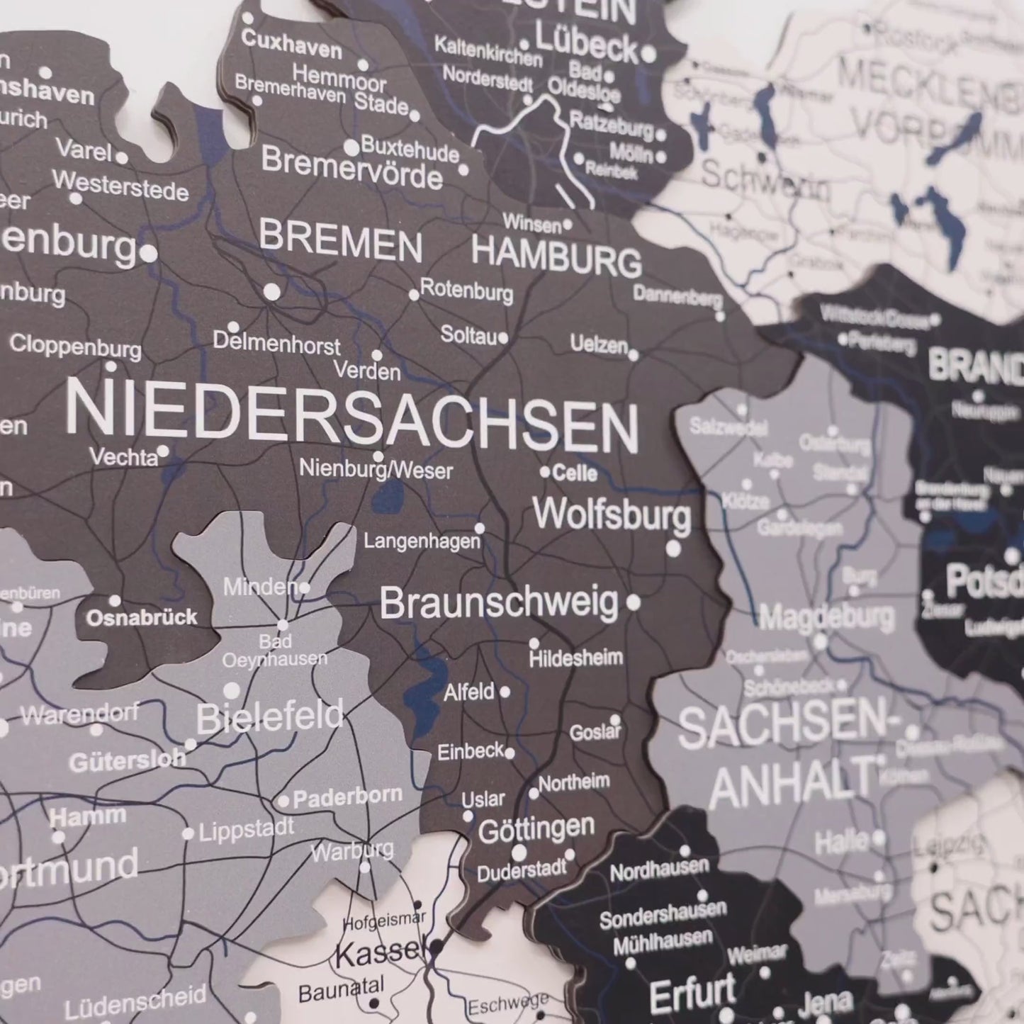 3D Germany Wooden Map Nordik