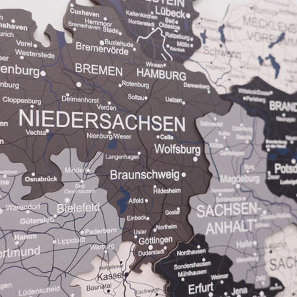 3D Germany Wooden Map Nordik