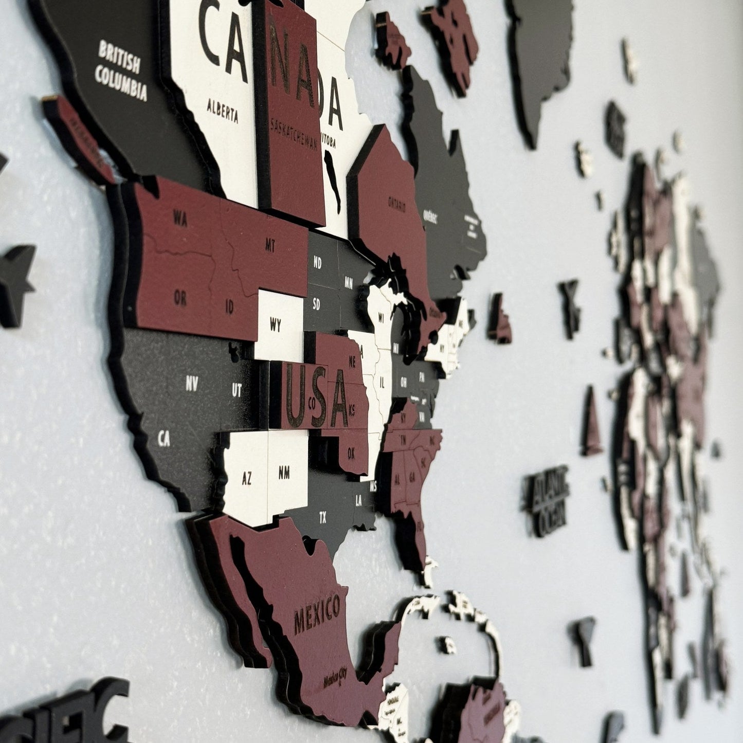Wood Map - Large Wooden World Map for Wall - Best Mens Office Wall Decor