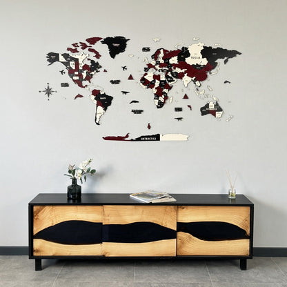 Wood Map - Large Wooden World Map for Wall - Best Mens Office Wall Decor
