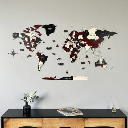 Wood Map - Large Wooden World Map for Wall - Best Mens Office Wall Decor