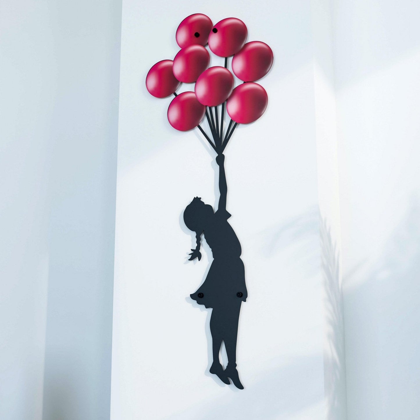 Banksy Metal Wall Art: Girl with Balloons Entryway Wall Decor