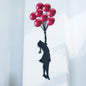 Banksy Metal Wall Art: Girl with Balloons Entryway Wall Decor