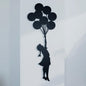 Banksy Metal Wall Art: Girl with Balloons Entryway Wall Decor