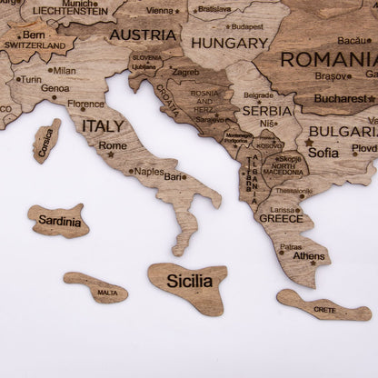 3D Europe Wooden Map Terra