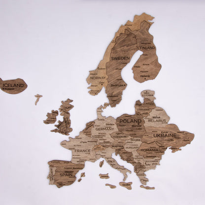 3D Europe Wooden Map Terra