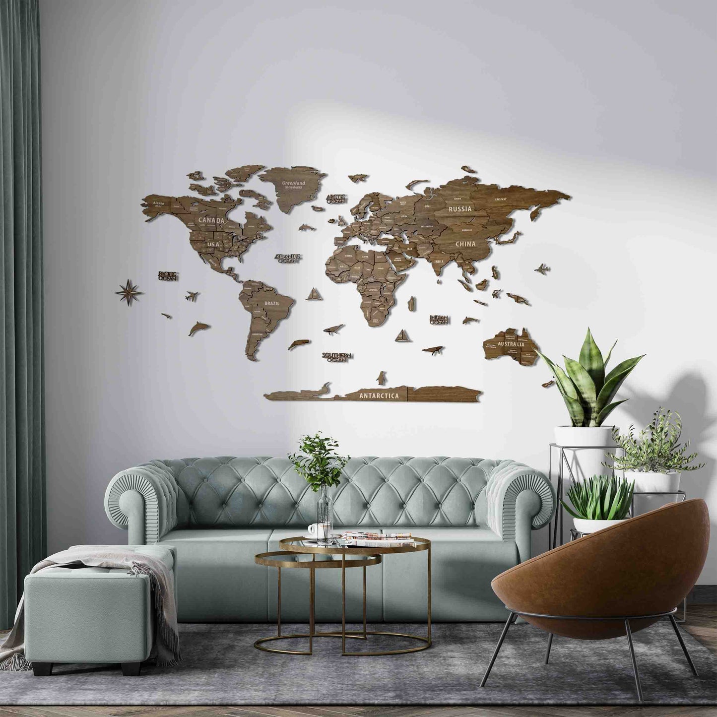 Wood Map - Wooden World Map Puzzle, 3D Wall Art Betul