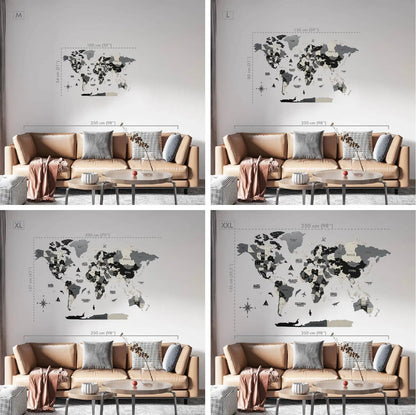 Wood Map Living Room Wall Decor - World Map Wall Art