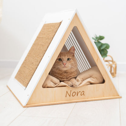 Stylish Wooden Cat Houses - White