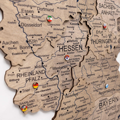 3D Germany Wooden Map Terra