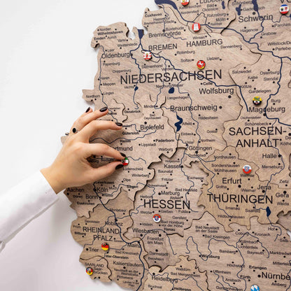 3D Germany Wooden Map Terra