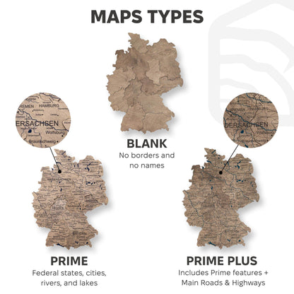 3D Germany Wooden Map Terra