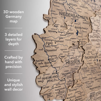 3D Germany Wooden Map Terra