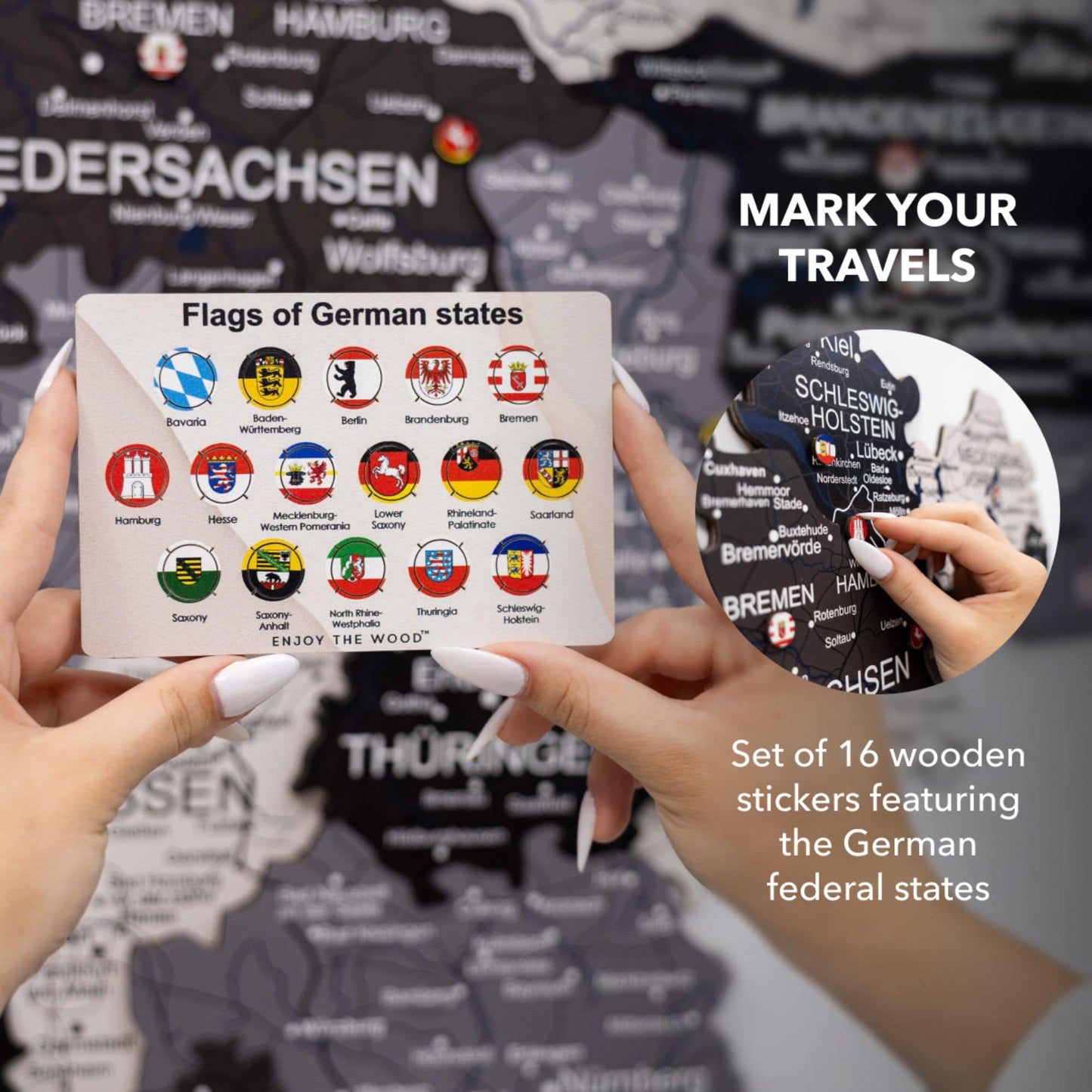 3D Germany Wooden Map Nordik