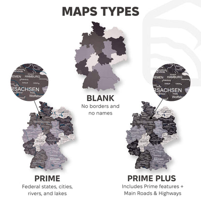 3D Germany Wooden Map Nordik