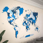 Wooden World Map with Pins - 3D & Vibrant Colors (Navy)