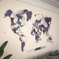 Wooden World Map for Wall - 3D Art & Vibrant Colors (Nimbus)