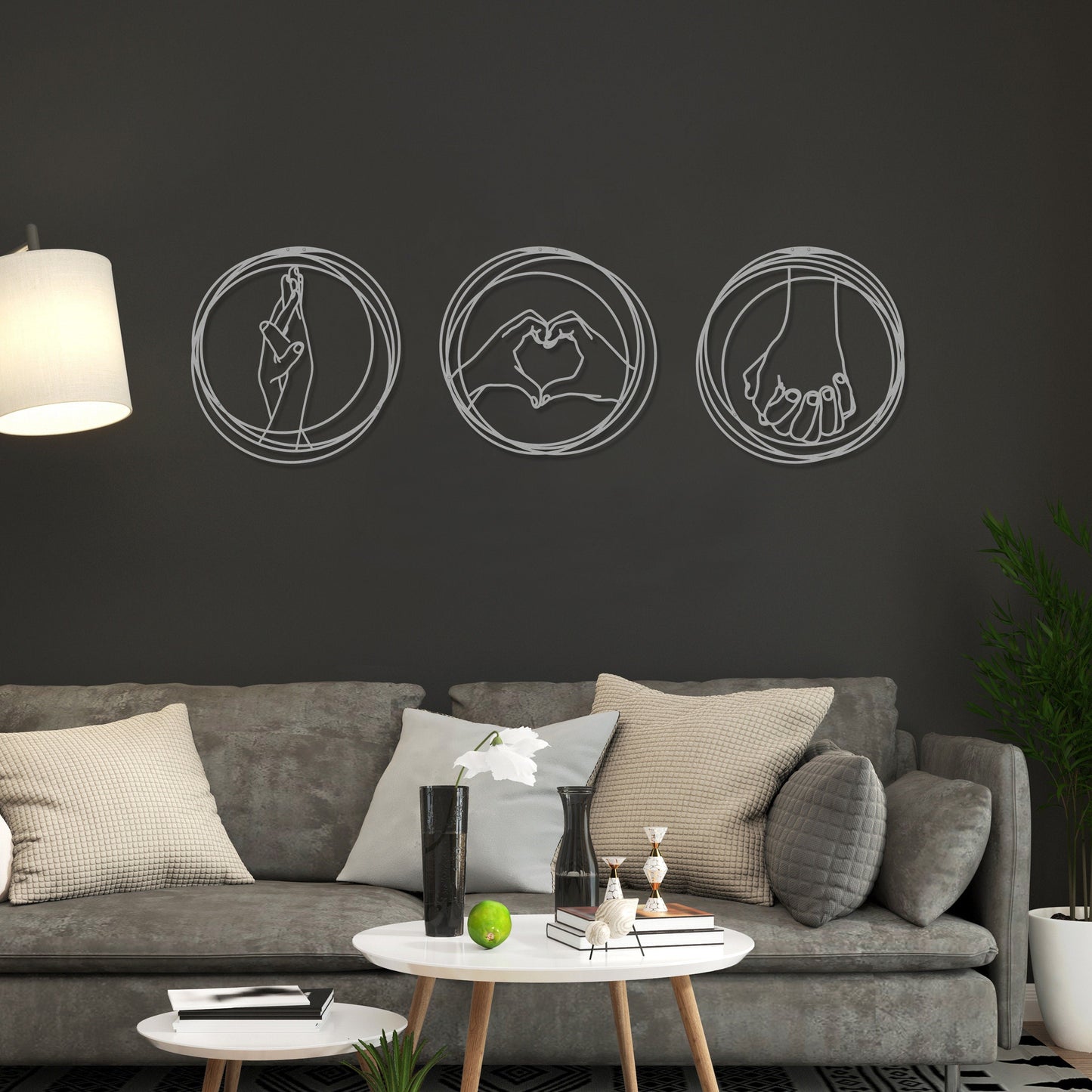 Love Wall Art- Triple Set of Love Metal Wall Decor