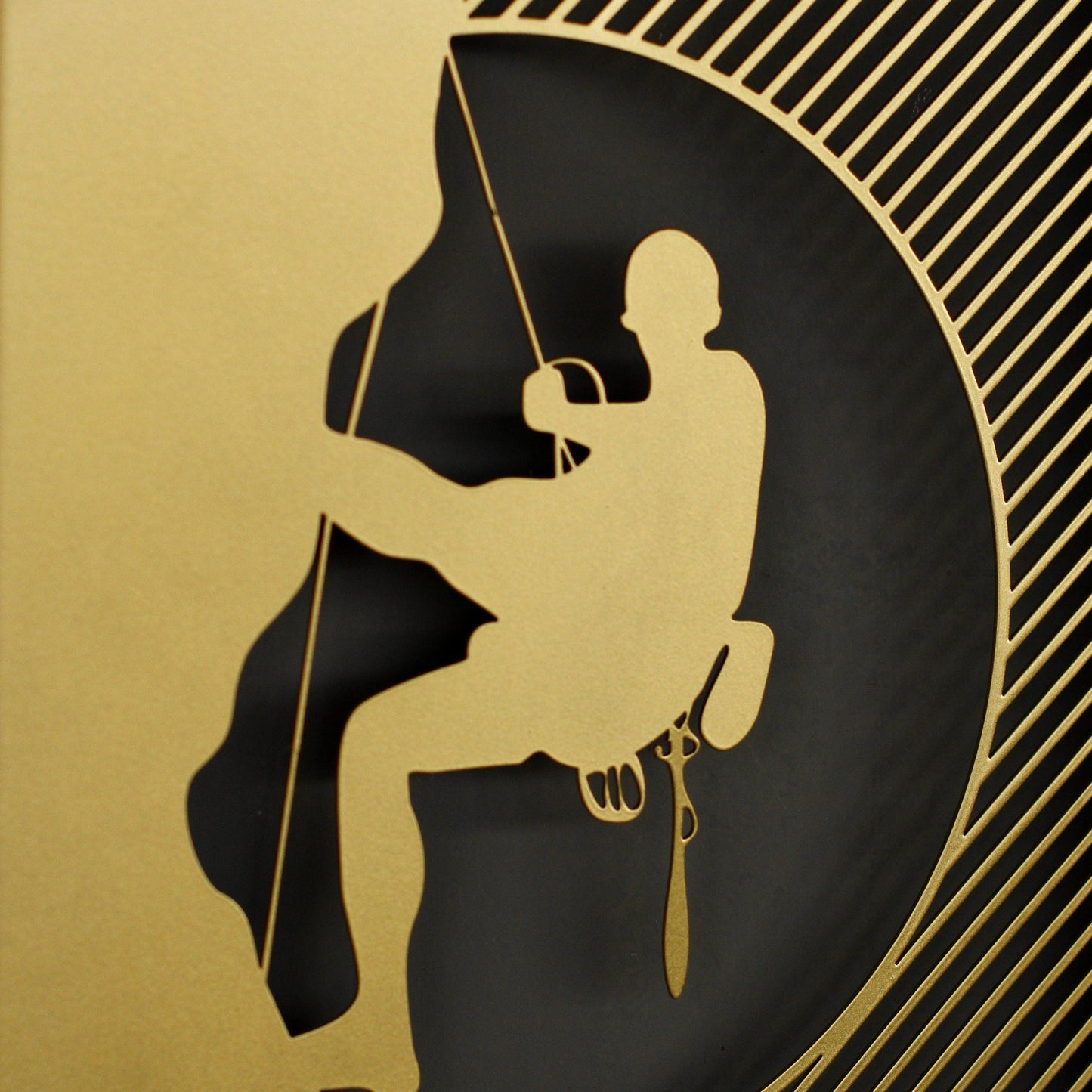 Climber in the Night Metal Wall Decor - Climbing Man Wall Art