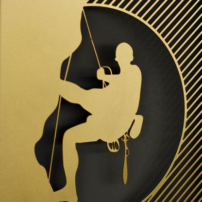 Climber in the Night Metal Wall Decor - Climbing Man Wall Art