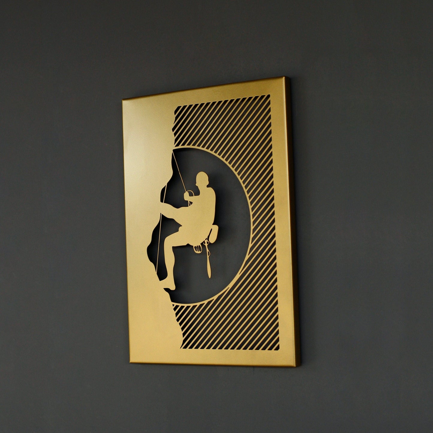 Climber in the Night Metal Wall Decor - Climbing Man Wall Art