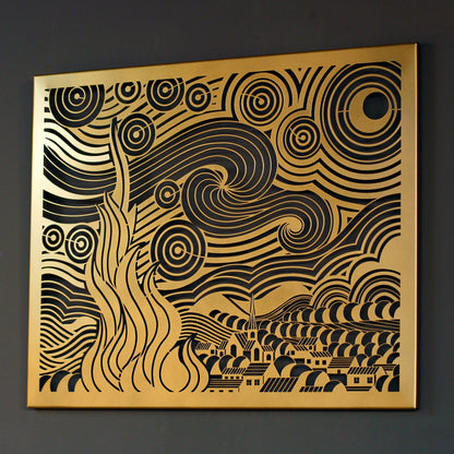 Starry Night Metal Wall Art for Living Room: Van Gogh’s Masterpiece