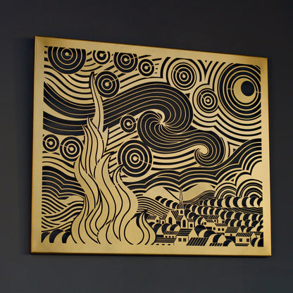 Starry Night Metal Wall Art for Living Room: Van Gogh’s Masterpiece