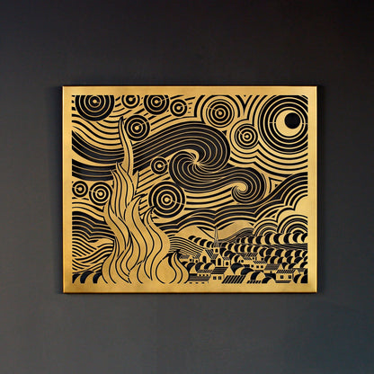 Starry Night Metal Wall Art for Living Room: Van Gogh’s Masterpiece