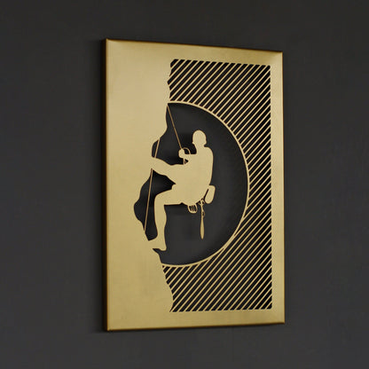 Climber in the Night Metal Wall Decor - Climbing Man Wall Art