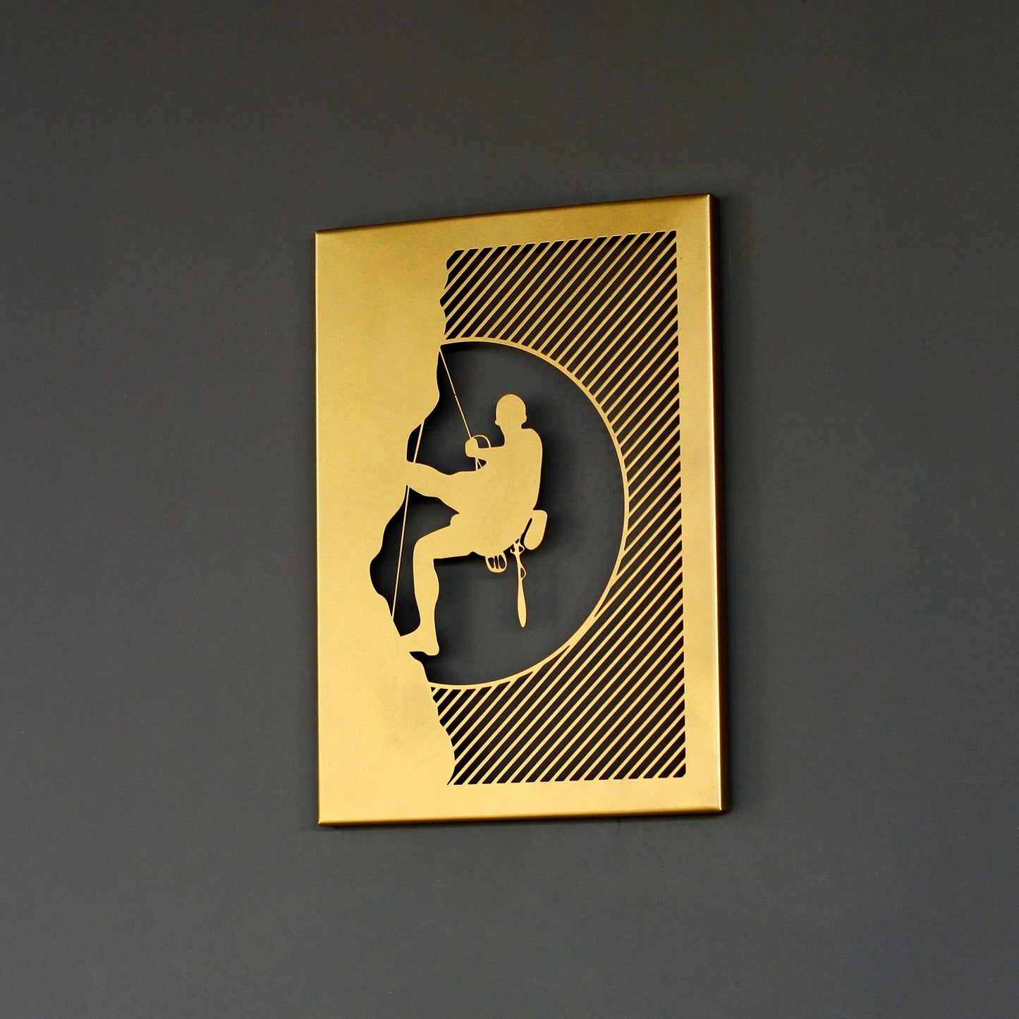 Climber in the Night Metal Wall Decor - Climbing Man Wall Art